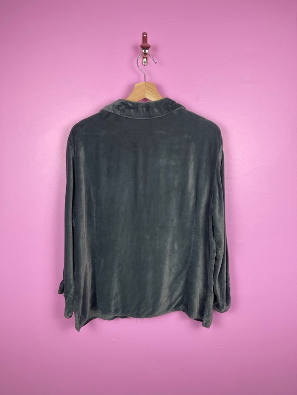 CP Shades Velvet Button-Up Shirt Jewel Green Women’s Medium Sausalito - Picture 8 of 10